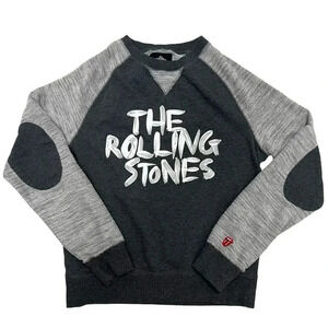 The Rolling Stones Script Tongue Logo Crew Neck Sweatshirt Gray 50 Years Tour S